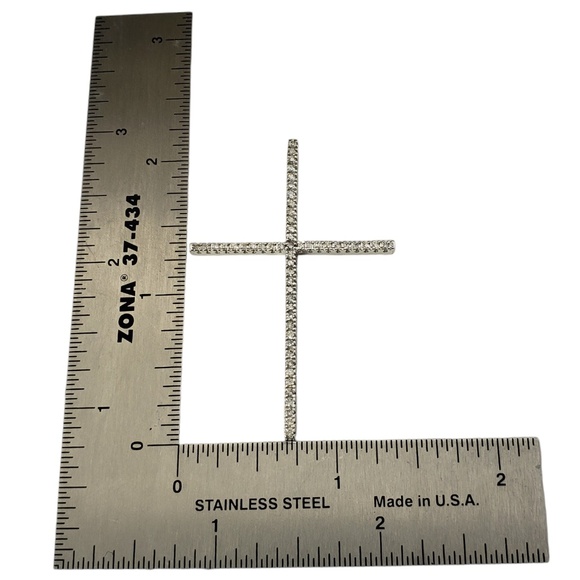 14 Karat White Gold Diamond Cross Pendant #18982 - Picture 7 of 7